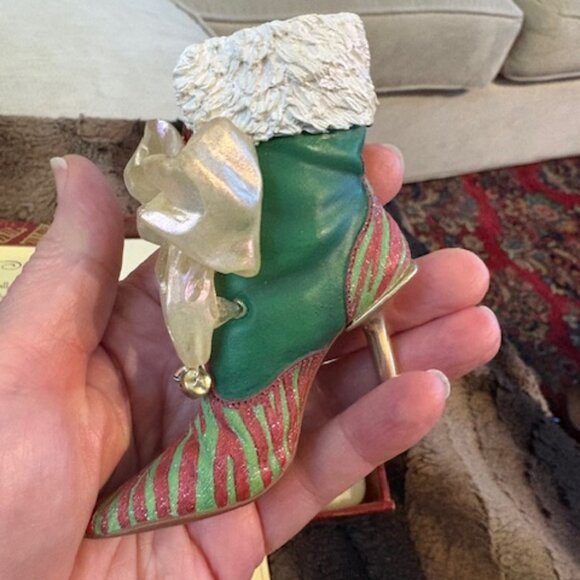 NIB Just the Right Shoe Christmas Eve Ball Boot 1st Annual #25220 Raine 2001 COA - Picture 2 of 11